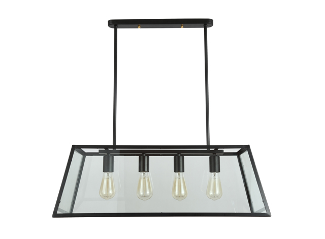 ES082 Industrial Farmhouse Lighting 4-light Linear Chandelier for Dining Room